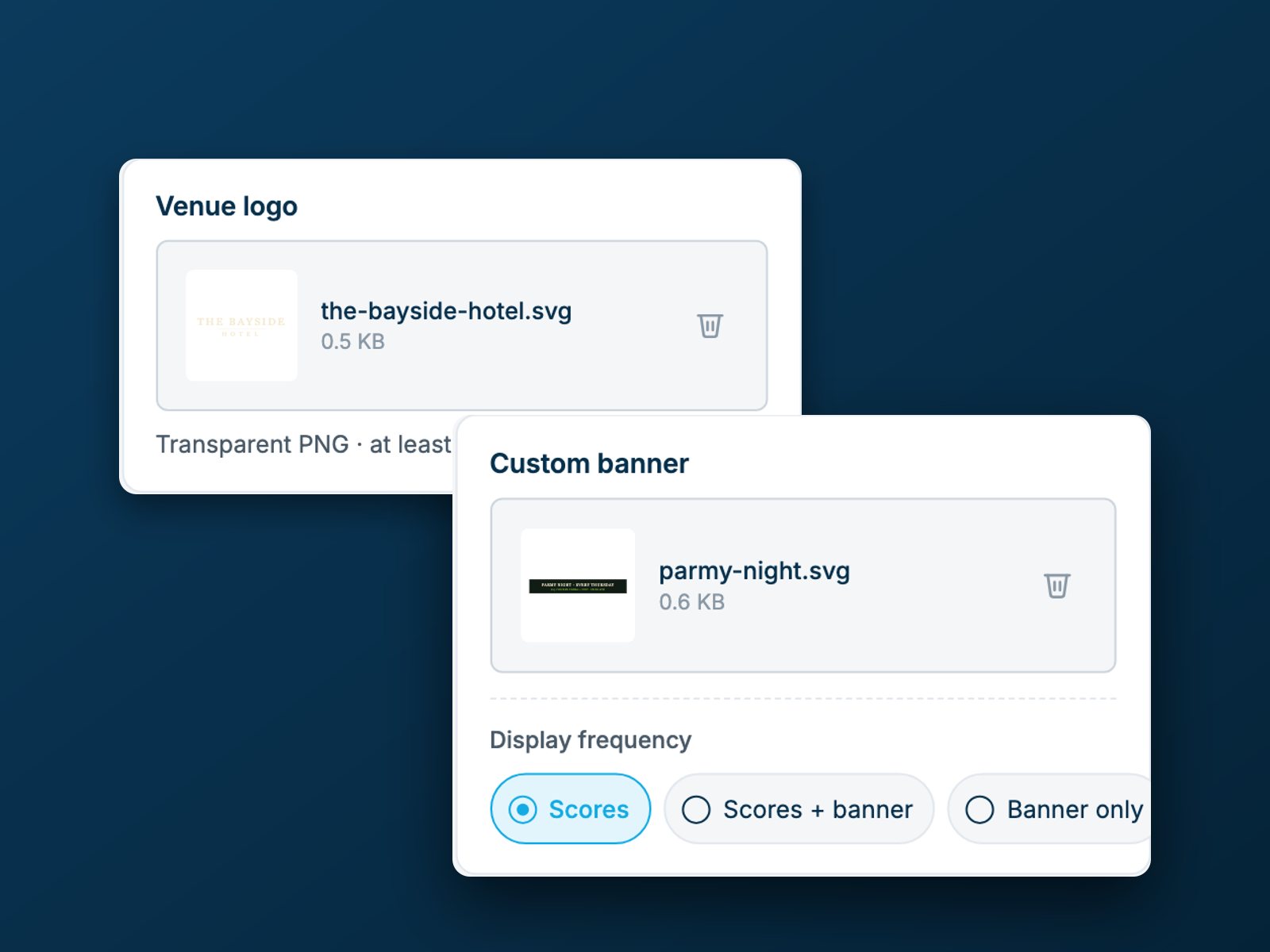 Uploading a venue logo in the Cove Live portal